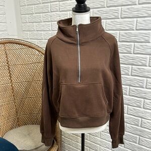 Brown Half-Zip Sweatshirt